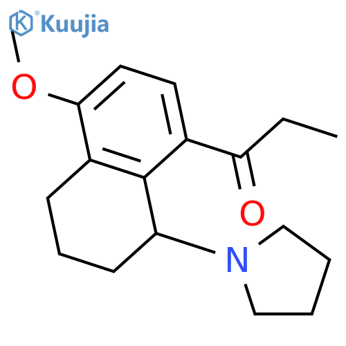 1-Propanone,1-[5,6,7,8-tetrahydro-4-methoxy-8-(1-pyrrolidinyl)-1-naphthalenyl]- structure