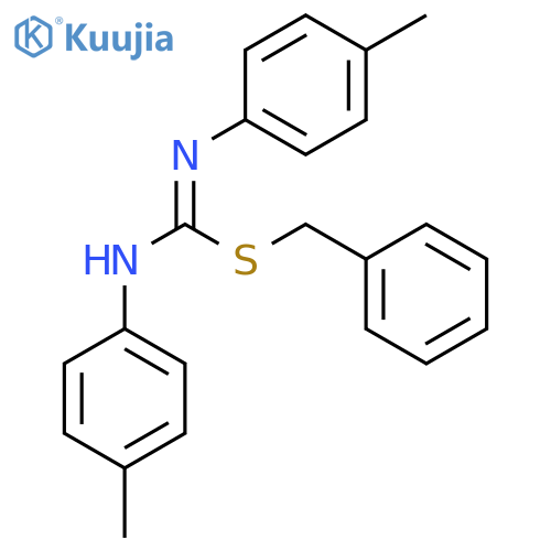 Carbamimidothioic acid, N,N'-bis(4-methylphenyl)-, phenylmethyl ester structure
