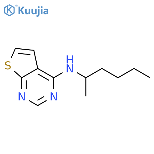 Thieno[2,3-d]pyrimidin-4-amine, N-(1-methylpentyl)- structure