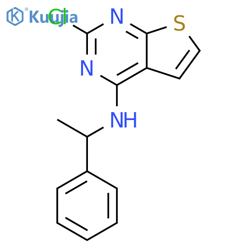 Thieno[2,3-d]pyrimidin-4-amine, 2-chloro-N-(1-phenylethyl)- structure
