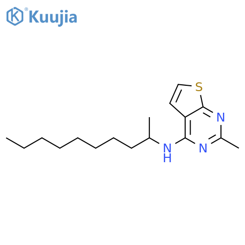 Thieno[2,3-d]pyrimidin-4-amine, 2-methyl-N-(1-methylnonyl)- structure
