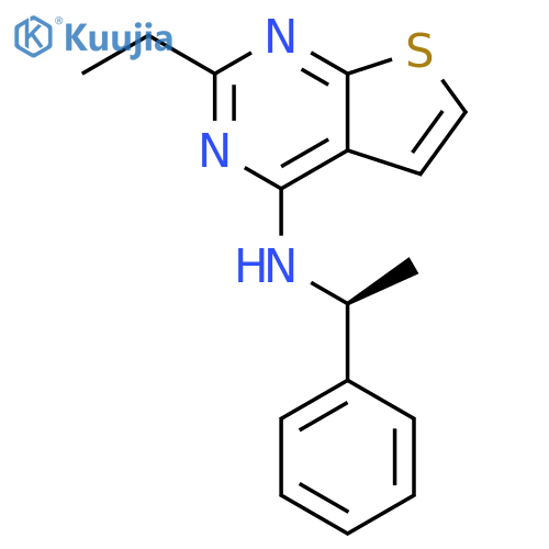Thieno[2,3-d]pyrimidin-4-amine, 2-ethyl-N-(1-phenylethyl)-, (S)- structure