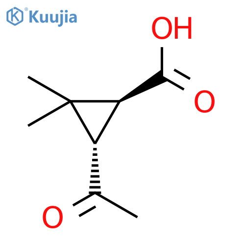 Cyclopropanecarboxylic acid, 3-acetyl-2,2-dimethyl-, trans-(-)- structure