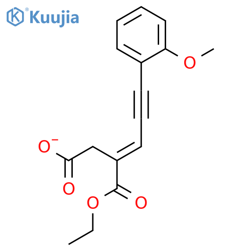 Butanedioic acid, [3-(2-methoxyphenyl)-2-propynylidene]-, 1-ethyl ester structure