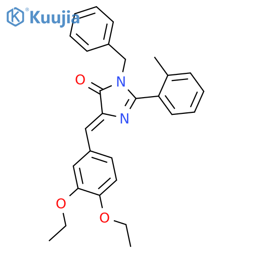 4H-Imidazol-4-one,  5-[(3,4-diethoxyphenyl)methylene]-3,5-dihydro-2-(2-methylphenyl)-3-(phenylmethyl)- structure