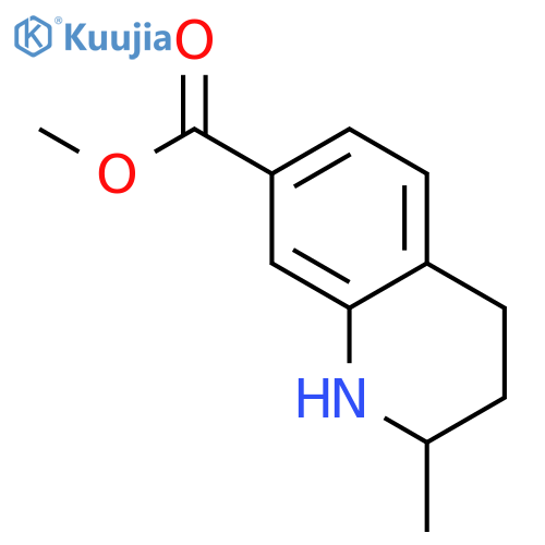 7-Quinolinecarboxylic acid, 1,2,3,4-tetrahydro-2-methyl-, methyl ester structure