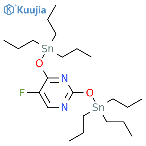 Pyrimidine, 5-fluoro-2,4-bis[(tripropylstannyl)oxy]- structure