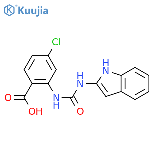 Benzoic acid, 4-chloro-2-[[(1H-indol-2-ylamino)carbonyl]amino]- structure