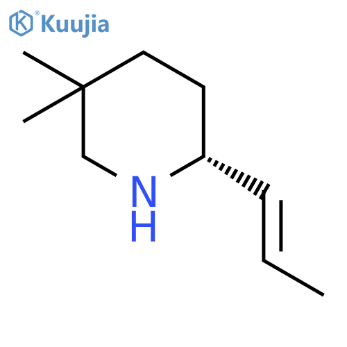 Piperidine, 5,5-dimethyl-2-(1-propenyl)-, (2R)- structure