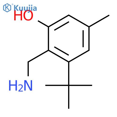 Phenol, 2-(aminomethyl)-3-(1,1-dimethylethyl)-5-methyl- structure