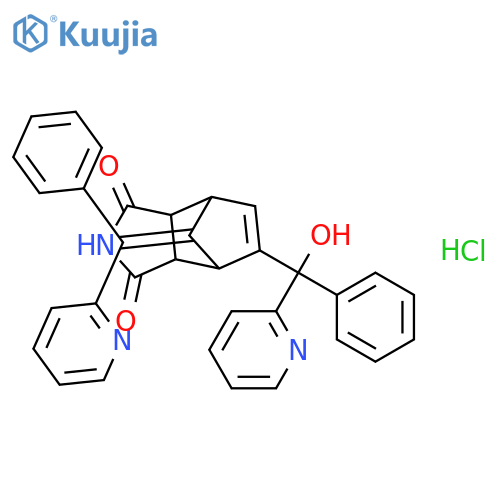 (8Z)-5-[hydroxy(phenyl)pyridin-2-ylmethyl]-8-[phenyl(pyridin-2-yl)methylidene]-3a,4,7,7a-tetrahydro-1H-4,7-methanoisoindole-1,3(2H)-dione hydrochloride structure