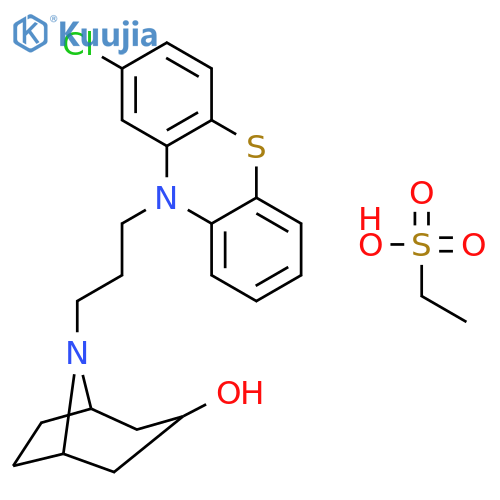 ethanesulfonic acid - 8-[3-(2-chloro-10H-phenothiazin-10-yl)propyl]-8-azabicyclo[3.2.1]octan-3-ol (1:1) structure