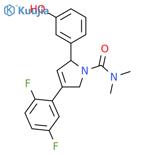1H-Pyrrole-1-carboxamide, 4-(2,5-difluorophenyl)-2,5-dihydro-2-(3-hydroxyphenyl)-N,N-dimethyl-, (2S)- structure