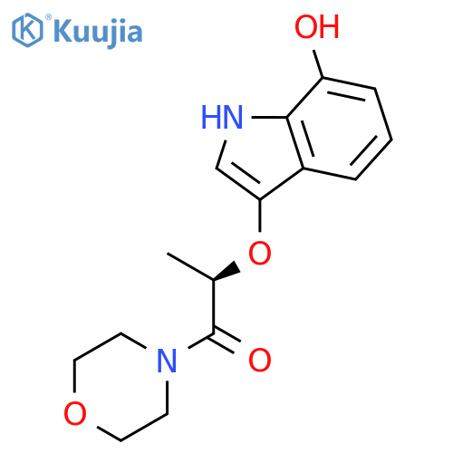 MORPHOLINE, 4-[(2R)-2-[(7-HYDROXY-1H-INDOL-3-YL)OXY]-1-OXOPROPYL]- structure