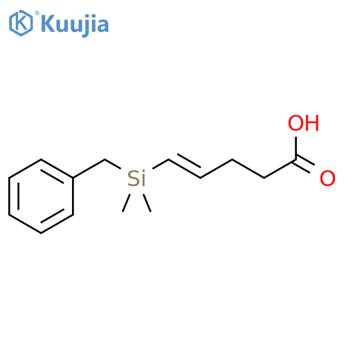 4-PENTENOIC ACID, 5-[DIMETHYL(PHENYLMETHYL)SILYL]-, (4E)- structure