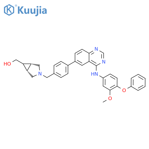 3-Azabicyclo(3.1.0)hexane-6-methanol, 3-((4-(4-((3-methoxy-4-phenoxyphenyl)amino)-6-quinazolinyl)phenyl)methyl)-, (1alpha,5alpha,6alpha)- structure
