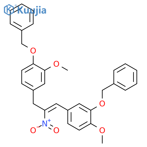 Benzene,1-methoxy-4-[3-[3-methoxy-4-(phenylmethoxy)phenyl]-2-nitro-1-propenyl]-2-(phenylmethoxy)-, (E)- (9CI) structure