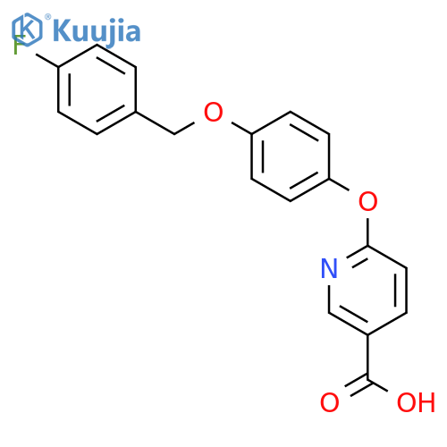 3-Pyridinecarboxylic acid, 6-[4-[(4-fluorophenyl)methoxy]phenoxy]- structure