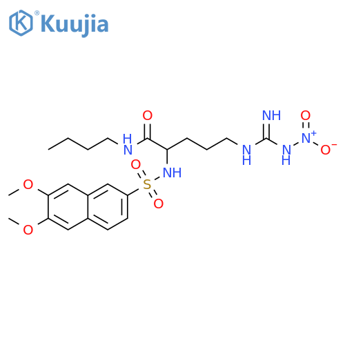 Pentanamide,N-butyl-2-[[(6,7-dimethoxy-2-naphthalenyl)sulfonyl]amino]-5-[[imino(nitroamino)methyl]amino]- structure