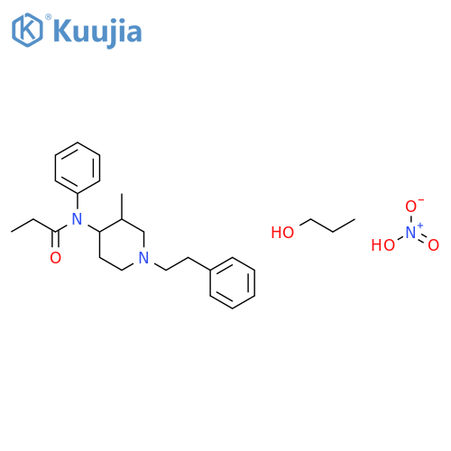 N-[(3R,4S)-3-methyl-1-phenethyl-4-piperidyl]-N-phenyl-propanamide; nitric acid; propan-1-ol structure