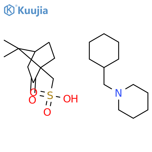 [(1S)-7,7-dimethyl-2-oxobicyclo[2.2.1]hept-1-yl]methanesulfonic acid - 1-(cyclohexylmethyl)piperidine (1:1) structure