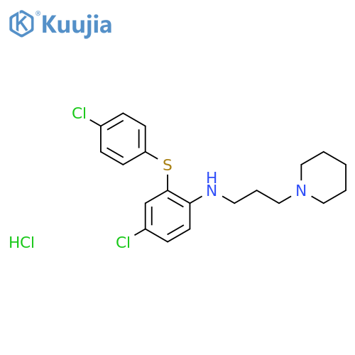 1-Piperidinepropanamine,N-[4-chloro-2-[(4-chlorophenyl)thio]phenyl]-, hydrochloride (1:1) structure