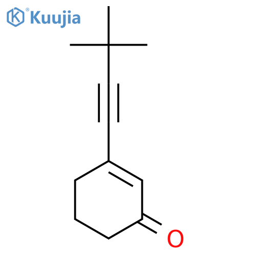 2-Cyclohexen-1-one, 3-(3,3-dimethyl-1-butynyl)- structure