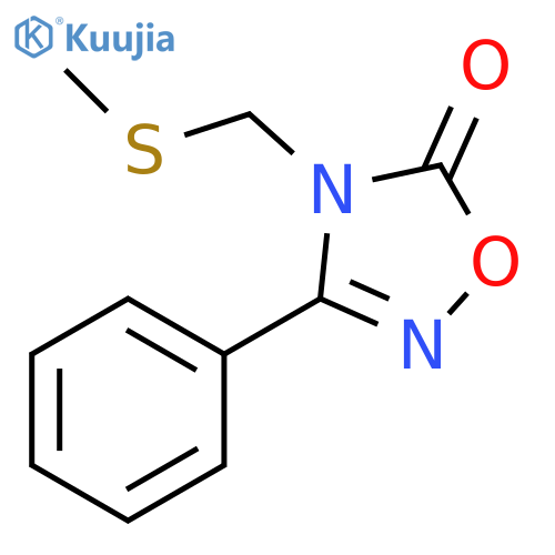 1,2,4-Oxadiazol-5(4H)-one, 4-[(methylthio)methyl]-3-phenyl- structure