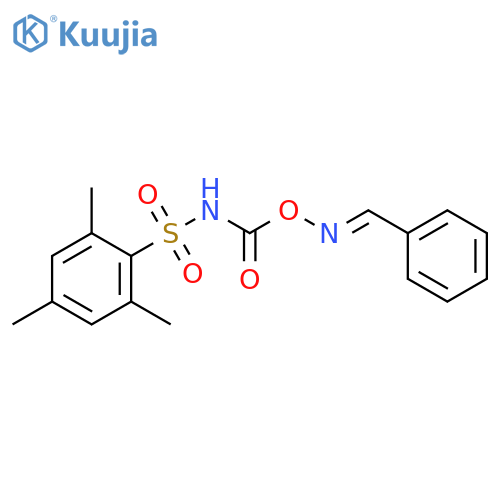 Benzaldehyde,O-[[[(2,4,6-trimethylphenyl)sulfonyl]amino]carbonyl]oxime structure