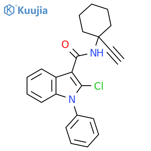 1H-Indole-3-carboxamide, 2-chloro-N-(1-ethynylcyclohexyl)-1-phenyl- structure