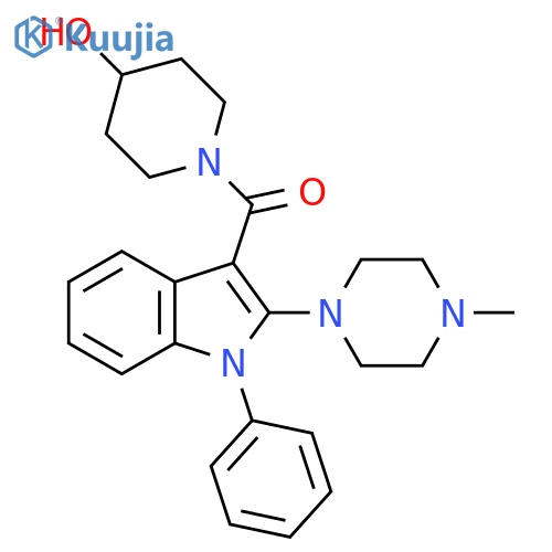 4-Piperidinol,1-[[2-(4-methyl-1-piperazinyl)-1-phenyl-1H-indol-3-yl]carbonyl]- structure