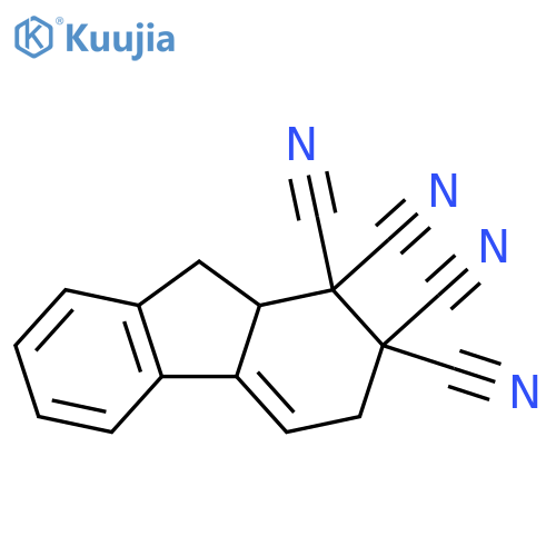 1H-Fluorene-1,1,2,2(3H)-tetracarbonitrile, 9,9a-dihydro- structure