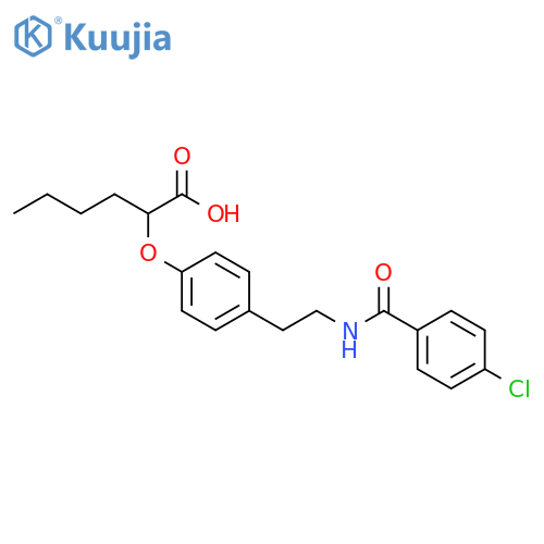 Hexanoic acid, 2-[4-[2-[(4-chlorobenzoyl)amino]ethyl]phenoxy]- structure