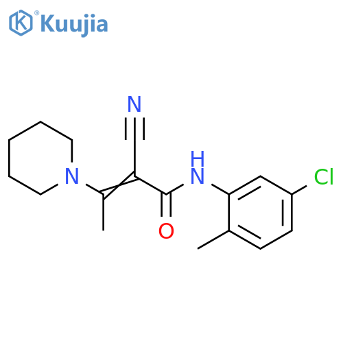 2-Butenamide, N-(5-chloro-2-methylphenyl)-2-cyano-3-(1-piperidinyl)- structure