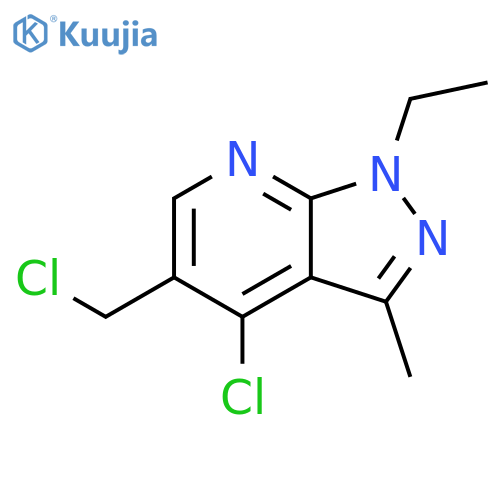 1H-Pyrazolo[3,4-b]pyridine, 4-chloro-5-(chloromethyl)-1-ethyl-3-methyl- structure
