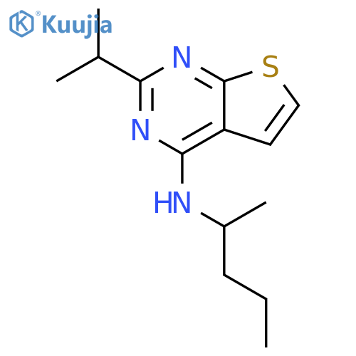 Thieno[2,3-d]pyrimidin-4-amine, N-(1-methylbutyl)-2-(1-methylethyl)- structure