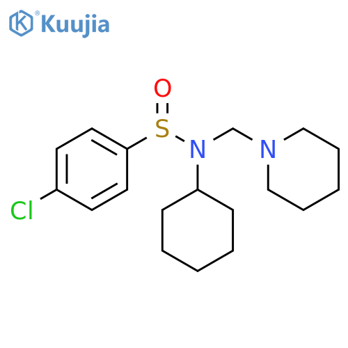 Benzenesulfinamide, 4-chloro-N-cyclohexyl-N-(1-piperidinylmethyl)- structure