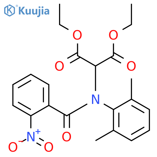 Propanedioic acid, [(2,6-dimethylphenyl)(2-nitrobenzoyl)amino]-, diethylester structure