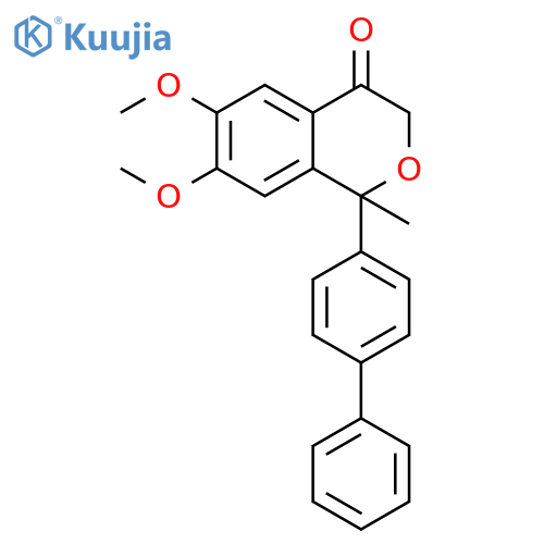 1H-2-Benzopyran-4(3H)-one,1-[1,1'-biphenyl]-4-yl-6,7-dimethoxy-1-methyl- structure