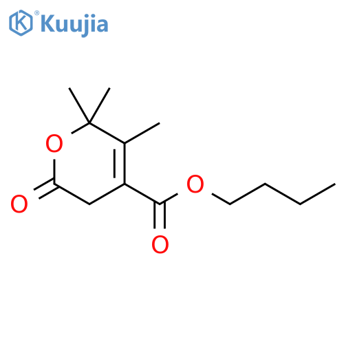 2H-Pyran-4-carboxylic acid, 5,6-dihydro-2,2,3-trimethyl-6-oxo-, butylester structure