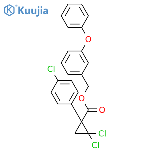 Cyclopropanecarboxylicacid, 2,2-dichloro-1-(4-chlorophenyl)-, (3-phenoxyphenyl)methyl ester structure