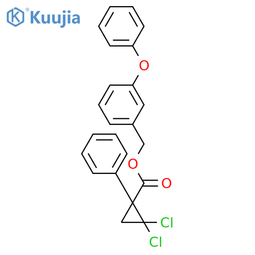 Cyclopropanecarboxylicacid, 2,2-dichloro-1-phenyl-, (3-phenoxyphenyl)methyl ester structure