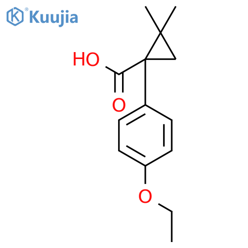 1-(4-ethoxyphenyl)-2,2-dimethylcyclopropane-1-carboxylic acid structure