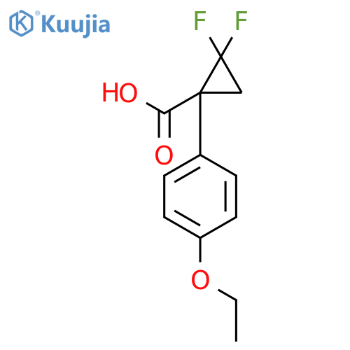 1-(4-ethoxyphenyl)-2,2-difluorocyclopropane-1-carboxylic acid structure