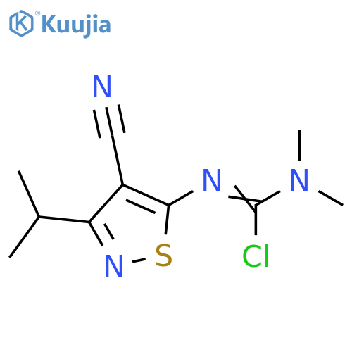 Carbamimidic chloride,N'-[4-cyano-3-(1-methylethyl)-5-isothiazolyl]-N,N-dimethyl- structure