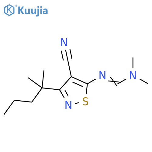 Methanimidamide,N'-[4-cyano-3-(1,1-dimethylbutyl)-5-isothiazolyl]-N,N-dimethyl- structure