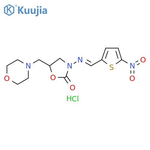 2-Oxazolidinone,5-(4-morpholinylmethyl)-3-[[(5-nitro-2-thienyl)methylene]amino]-, hydrochloride(1:1) structure