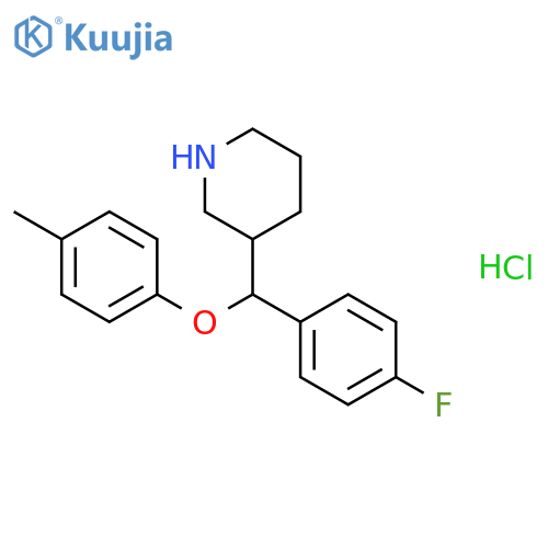 Piperidine, 3-[(4-fluorophenyl)(4-methylphenoxy)methyl]-, hydrochloride structure