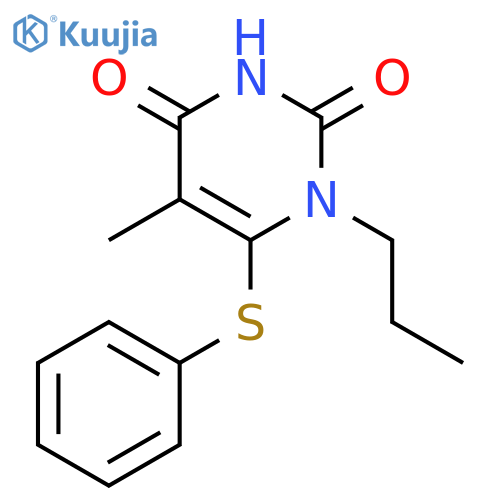 2,4(1H,3H)-PYRIMIDINEDIONE, 5-METHYL-6-(PHENYLTHIO)-1-PROPYL- structure