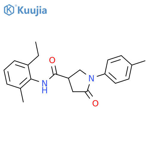 <br>5-Oxo-1-p-tolyl-pyrrolidine-3-carboxylic acid (2-ethyl-6-methyl-phenyl)-ami de structure